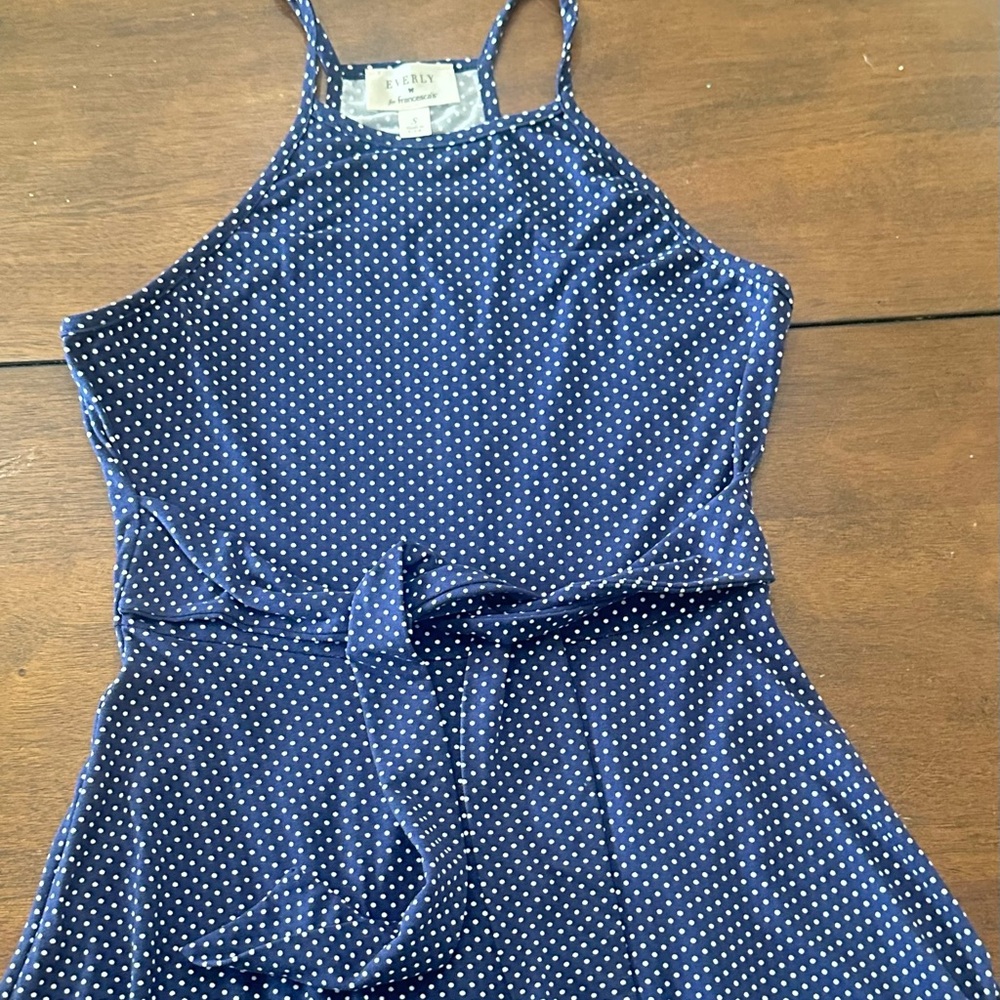 Everly Navy and White Polka Dot Dress